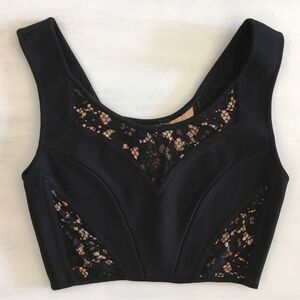 BCBG Maxazria EUC Black Bandage Top Sz XS